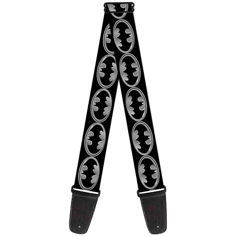 Buckle Down Guitar Strap - Batman Shield Black/Silver