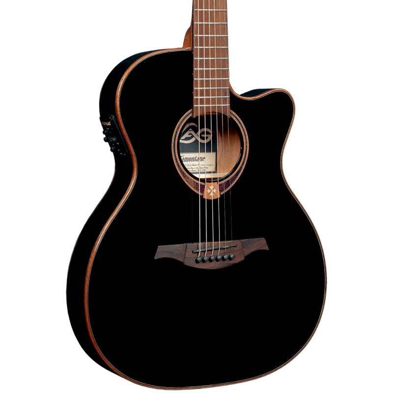 LAG Guitars Tramontane 118 Auditorium Slim Cutaway A/E - Black