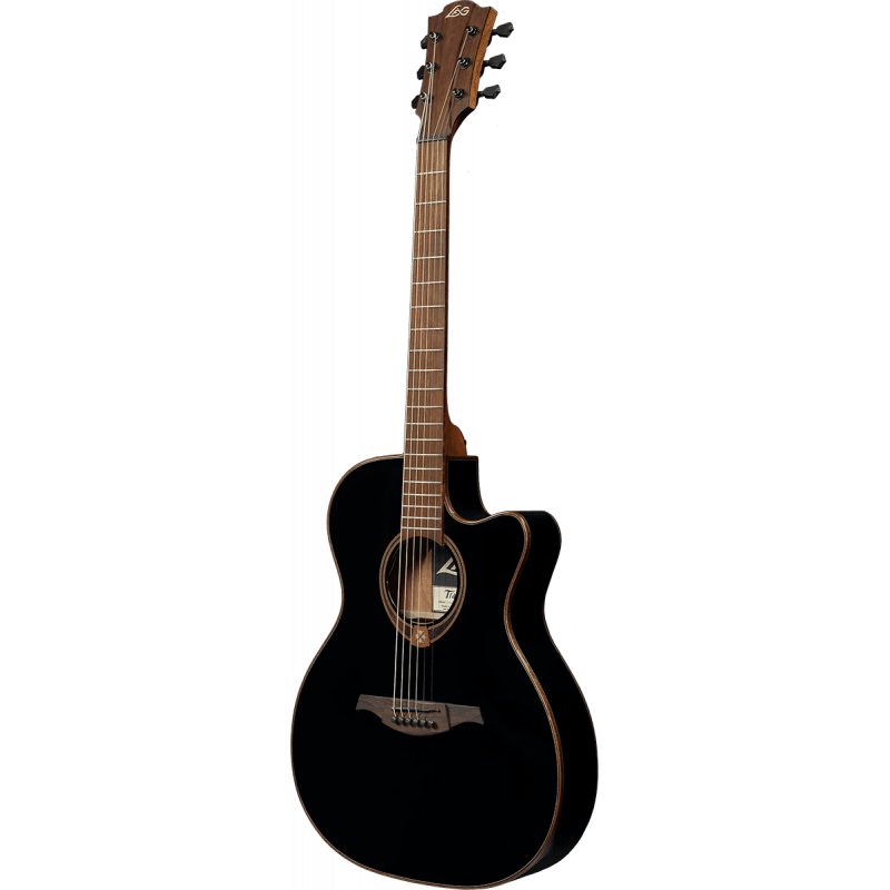 LAG Guitars Tramontane 118 Auditorium Slim Cutaway A/E - Black