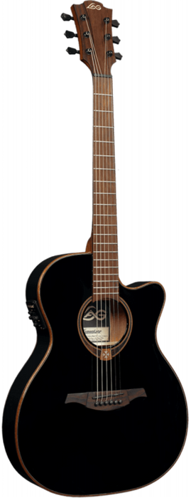 LAG Guitars Tramontane 118 Auditorium Slim Cutaway A/E - Black