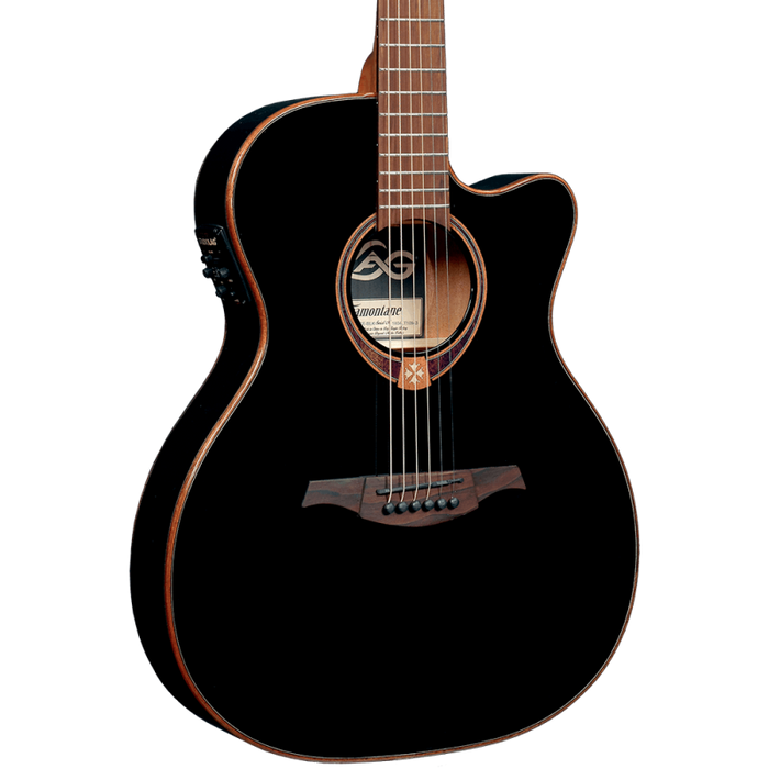 LAG Guitars Tramontane 118 Auditorium Slim Cutaway A/E - Black