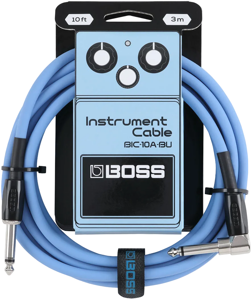 Boss Straight to Right Angle 10 ft. Instrument Cable - Blue