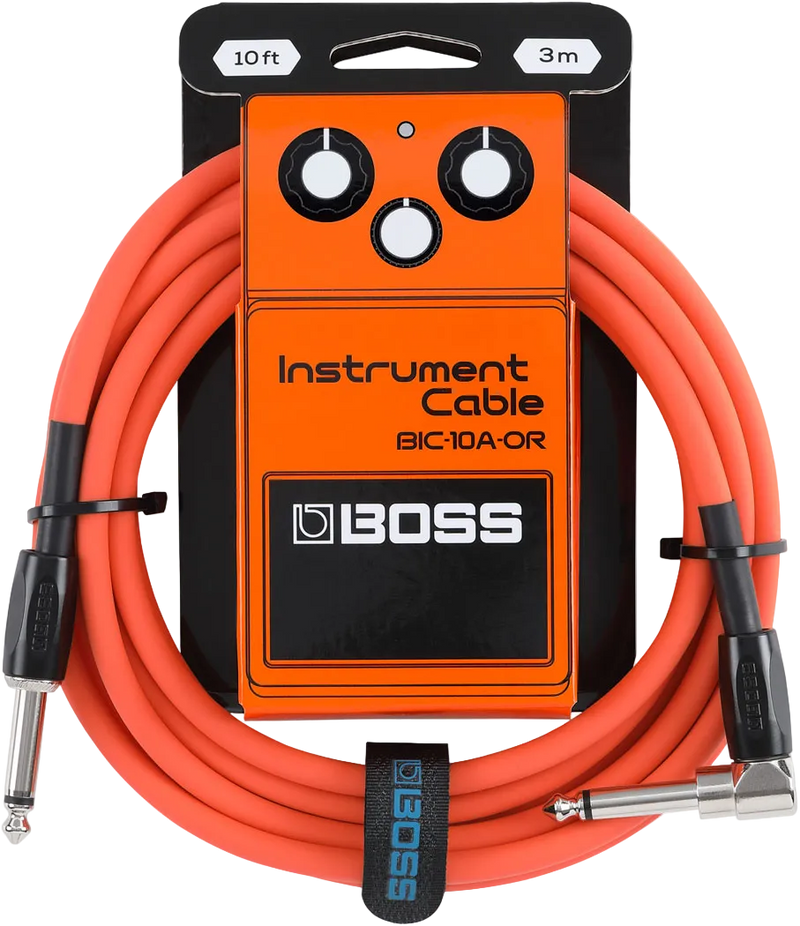 Boss Straight to Right Angle 10 ft. Instrument Cable - Orange