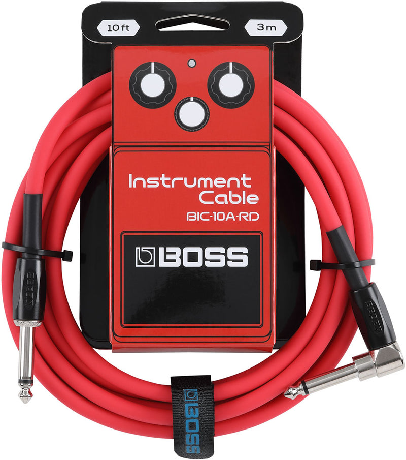 Boss Straight to Right Angle 10 ft. Instrument Cable - Red