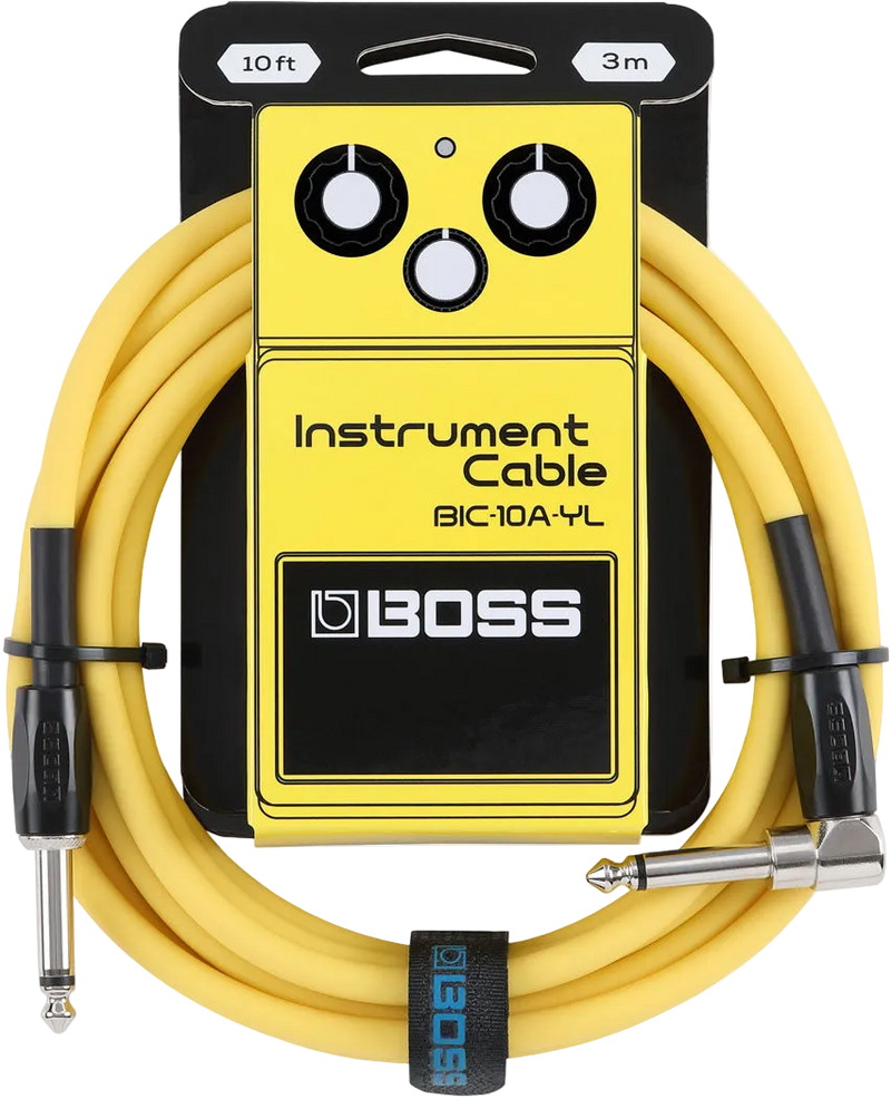Boss Straight to Right Angle 10 ft. Instrument Cable - Yellow