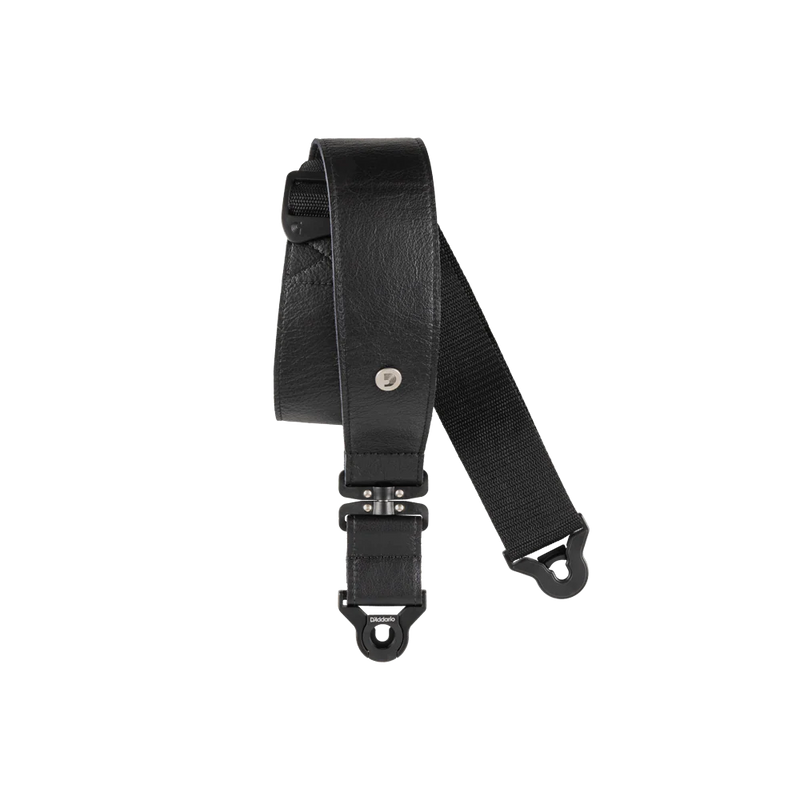 DAddario Comfort Leather Auto Lock Swivel Guitar Strap - Black