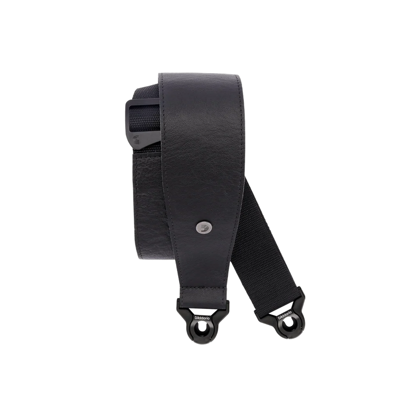 DAddario Comfort Leather Auto Lock Guitar Strap - Black