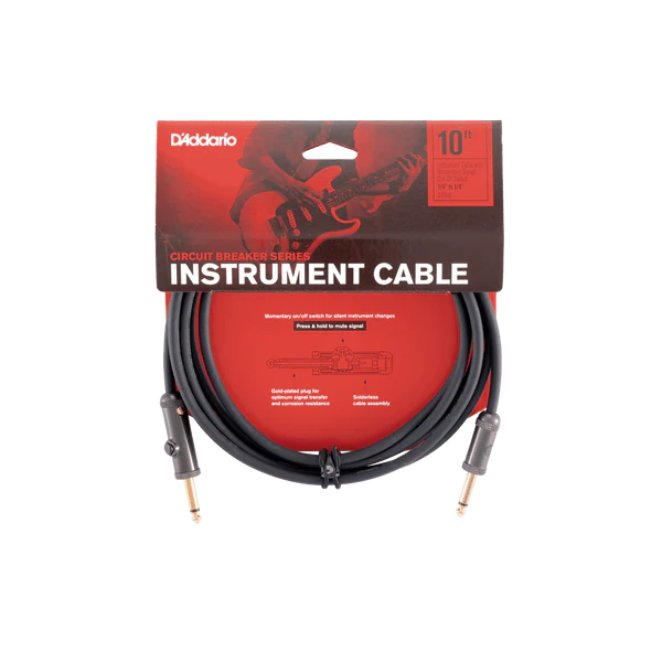 D'Addario Circuit Breaker Instrument Cable 10ft