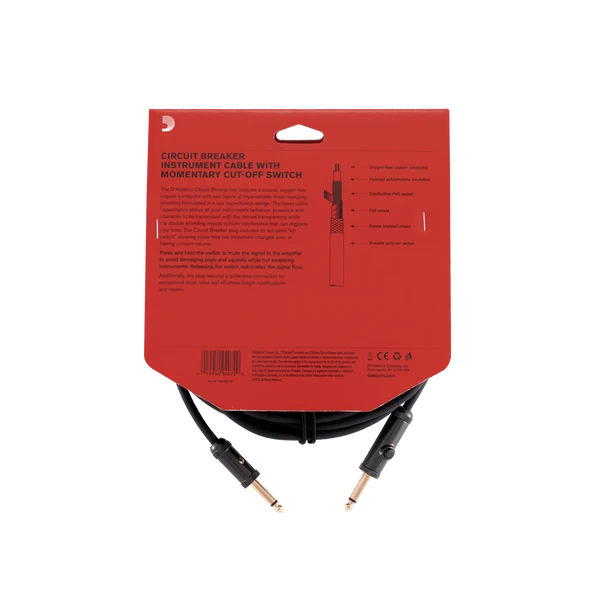 DAddario Custom Series TRS Instrument Cable - 10 foot