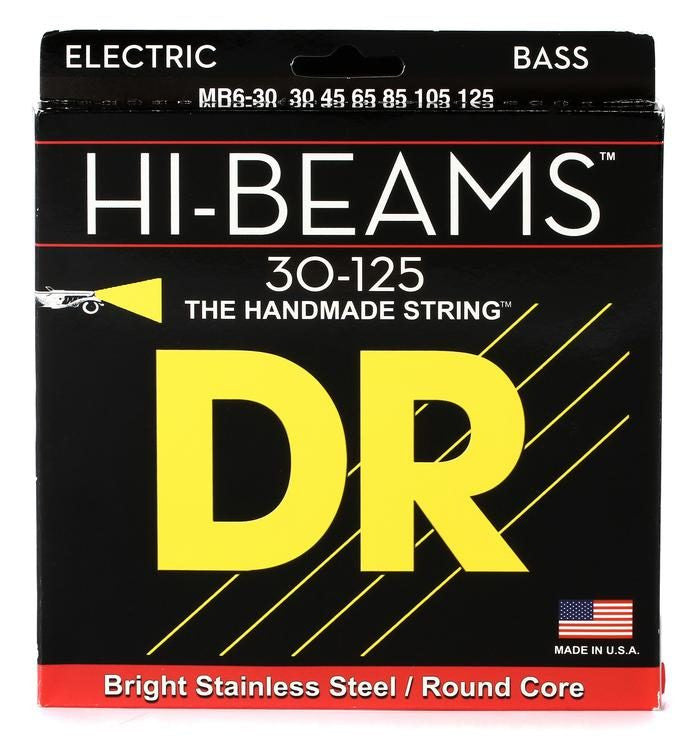 DR Hi-Beams 30-125 Stainless Steel 6-String Bass Strings