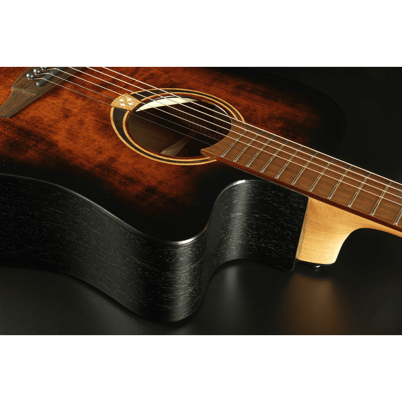 LAG Guitars Tramontane 70 Dreadnought CE - Black And Brown