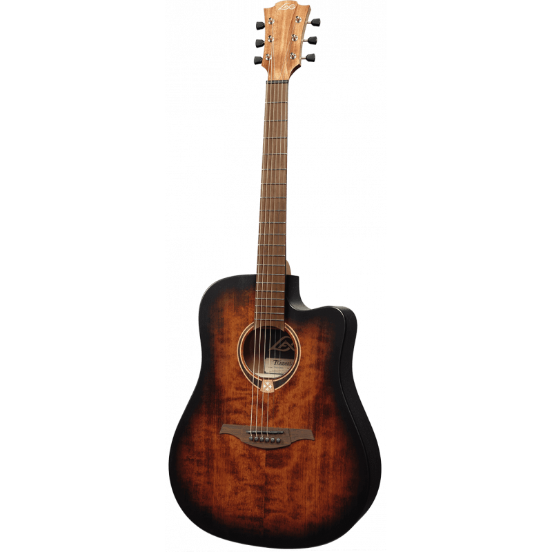LAG Guitars Tramontane 70 Dreadnought CE - Black And Brown