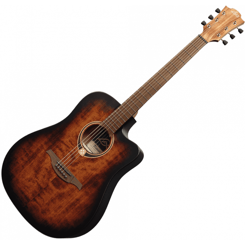 LAG Guitars Tramontane 70 Dreadnought CE - Black And Brown