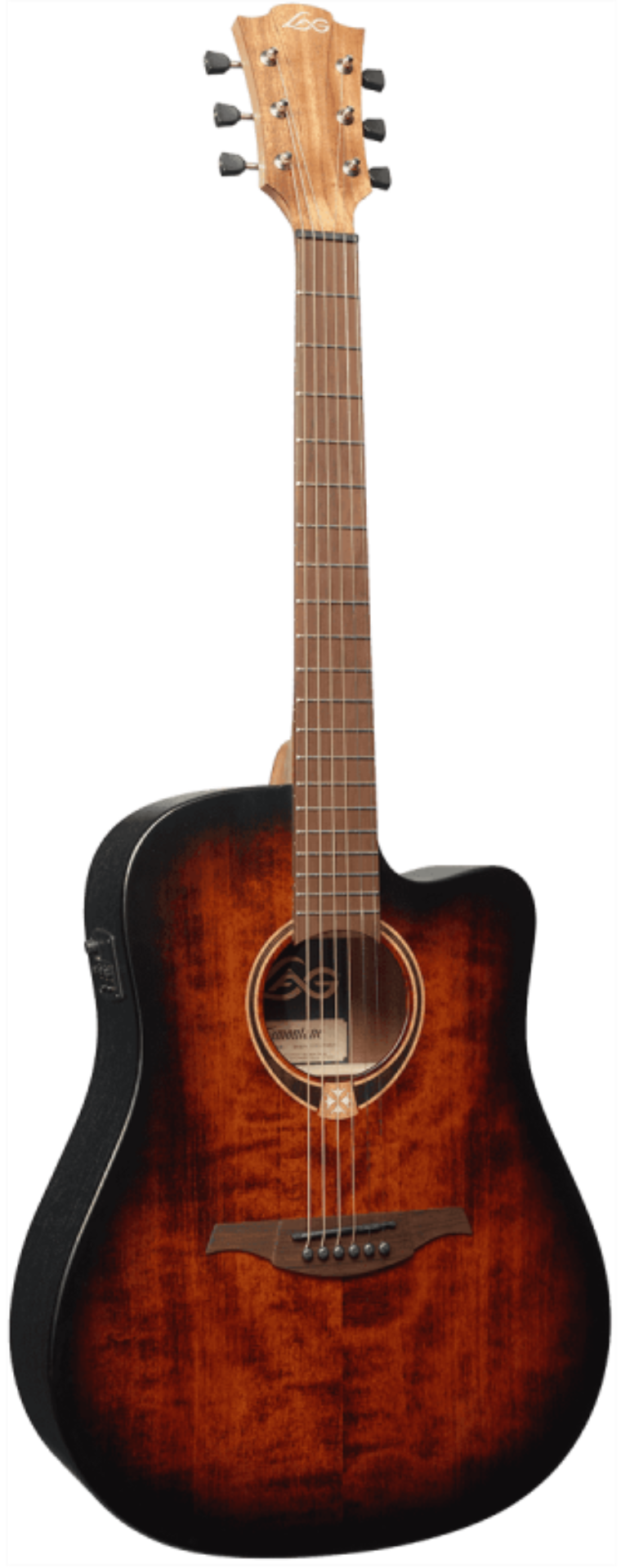 LAG Guitars Tramontane 70 Dreadnought CE - Black And Brown