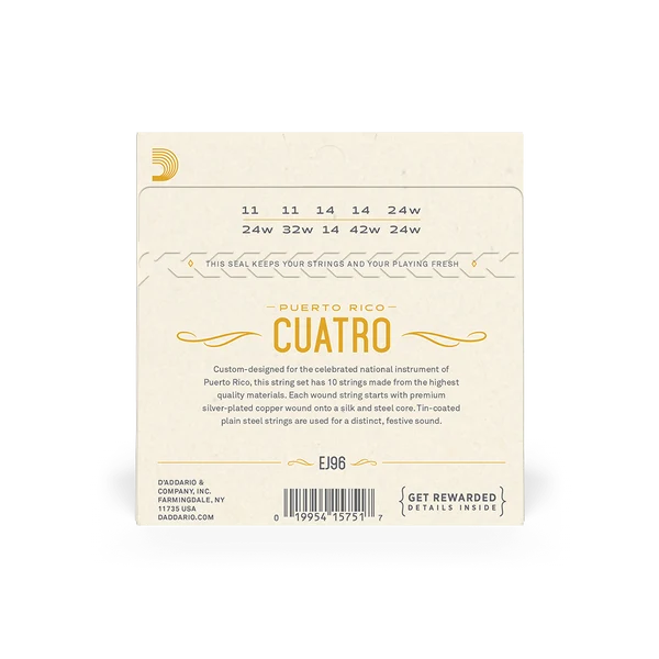 DAddario Strings Puerto Rico Cuatro Silver - Plated Copper
