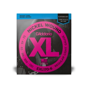 DAddario Nickel Wound Bass Strings - .032-.130 Regular Light Long Scale 6-String
