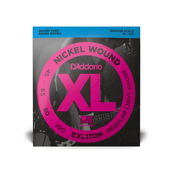DAddario EXL170M Nickel Wound Bass Guitar Strings .045-.100