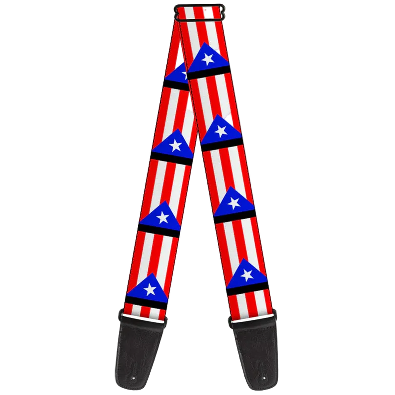 Buckle Down Guitar Strap - Puerto Rico Flag Repeat