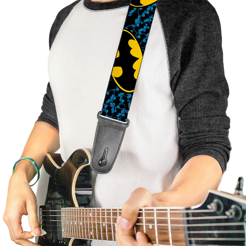 Buckle Down Guitar Strap - Bat Signals Stacked
