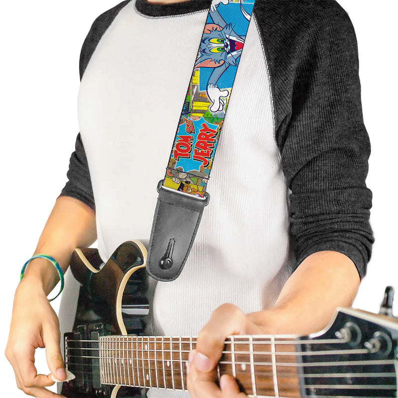 Buckle Down Guitar Strap - Tom & Jerry Faces