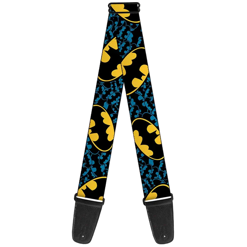 Buckle Down Guitar Strap - Bat Signals Stacked