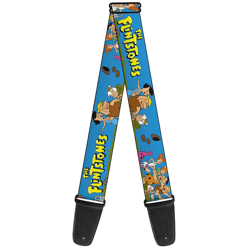Buckle Down Guitar Strap - The Flintstones and Rubbles Group Blue