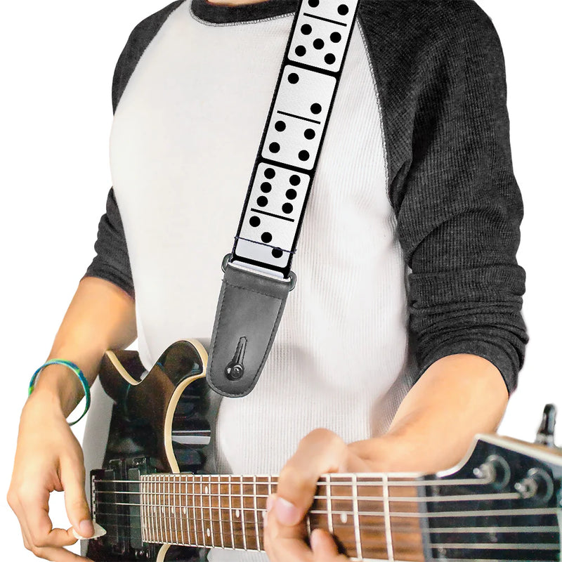Buckle Down Guitar Strap - Dominos - Black/White