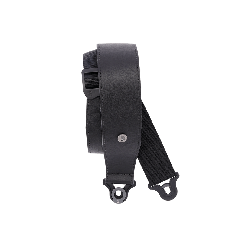 DAddario Comfort Leather Auto Lock 2.5" Guitar Strap - Black