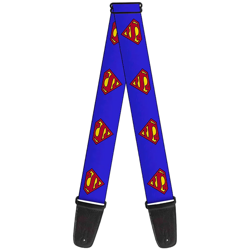 Buckle Down Guitar Strap - Superman Shield Blue