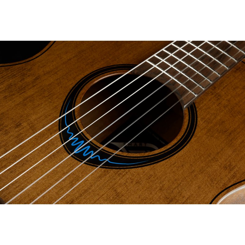 LAG Guitars BlueWave Travel Nylon Vintage Brown Satin Smart Guitar