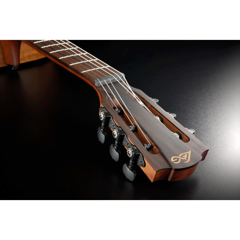 LAG Guitars BlueWave Travel Nylon Vintage Brown Satin Smart Guitar