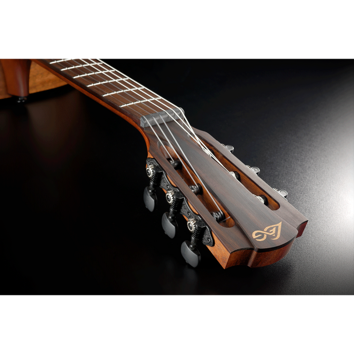 LAG Guitars BlueWave Travel Nylon Vintage Brown Satin Smart Guitar
