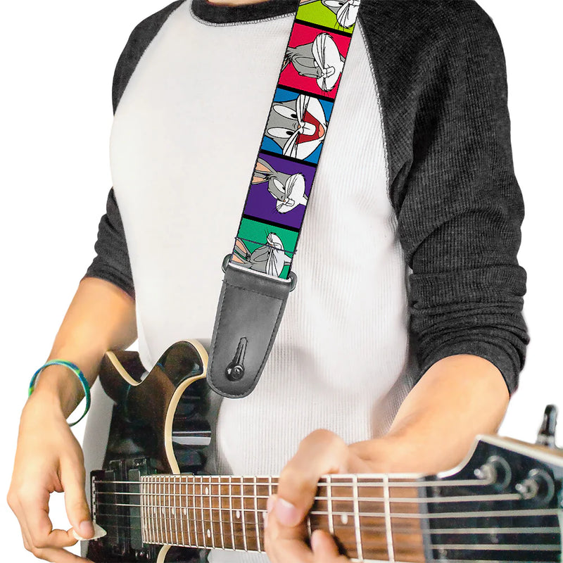 Buckle Down Guitar Strap - Bugs Bunny Expressions
