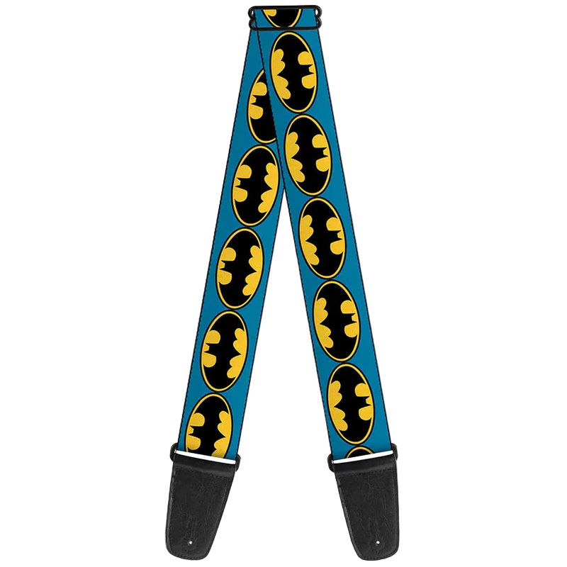 Buckle Down Guitar Strap - Bat Signal-3 Blue/Black/Yellow