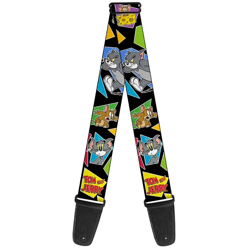 Buckle Down Guitar Strap - TOM & JERRY Poses Black/Multi Color