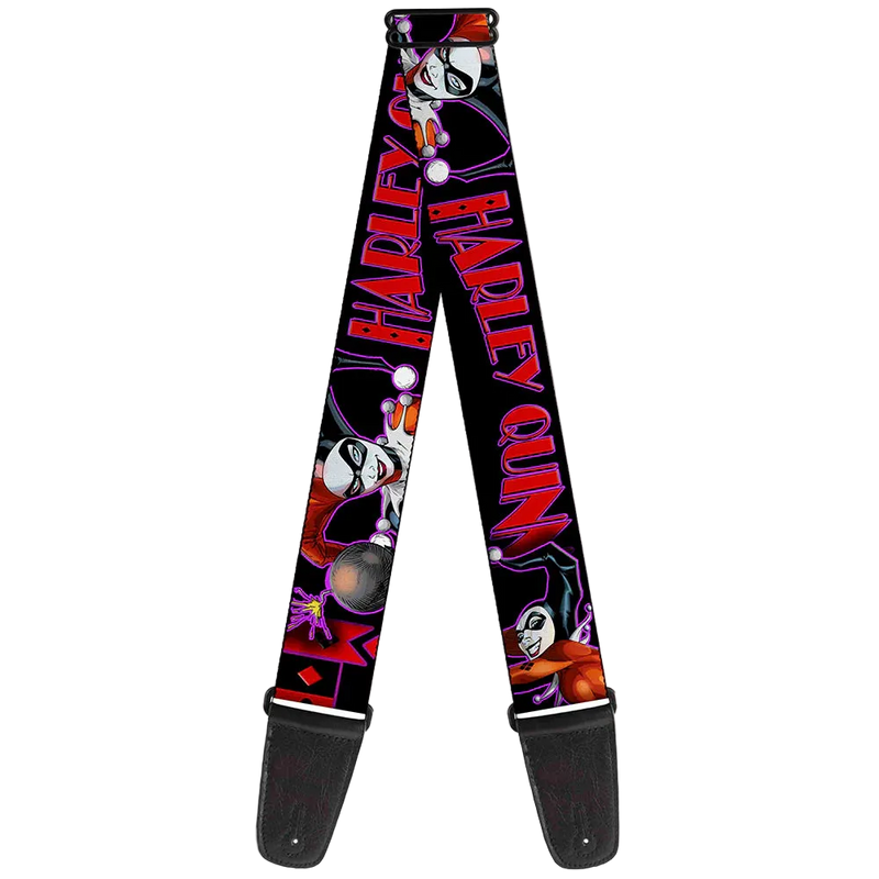 Buckle Down Guitar Strap - HARLEY QUINN Bomb Poses